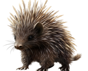porcupine-standing-with-quills-on-transparent-background-free-png